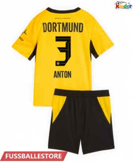 Günstige Borussia Dortmund Waldemar Anton #3 Heimtrikotsatz Kinder 2026-27 Kurzarm (+ Kurze Hosen)